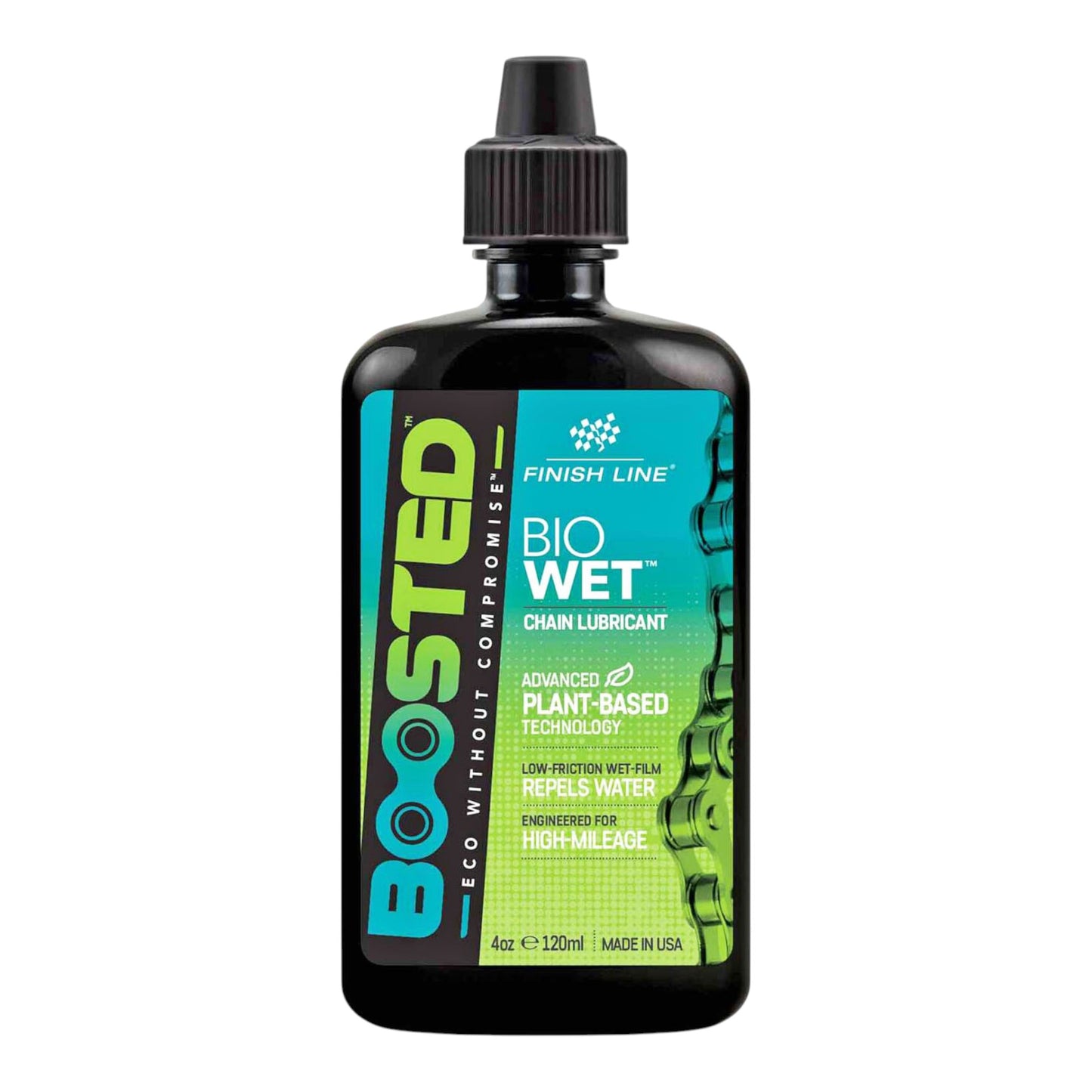 Lubricante Finish Line Boosted Bio Wet – Cadena de Bicicleta para Clima Húmedo