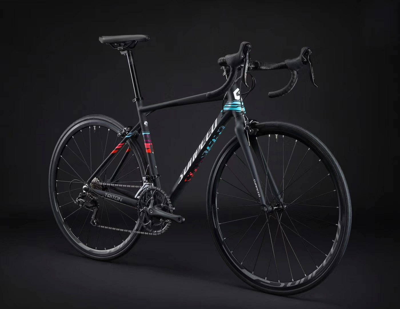 Bicicleta de ruta SUNPEED TRITON, negro, talla 53
