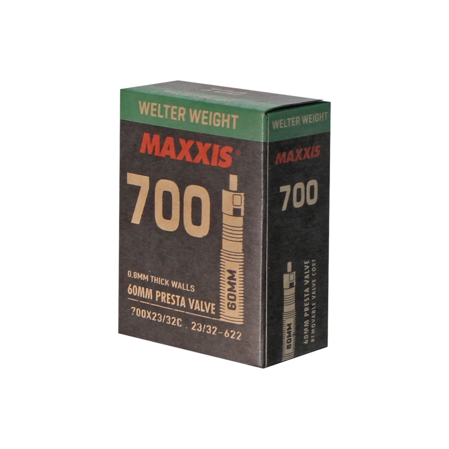 Cámara para bicicleta Maxxis Welter Weight 700x23-32C – Válvula Presta 60mm RVC, butilo resistente a pinchazos