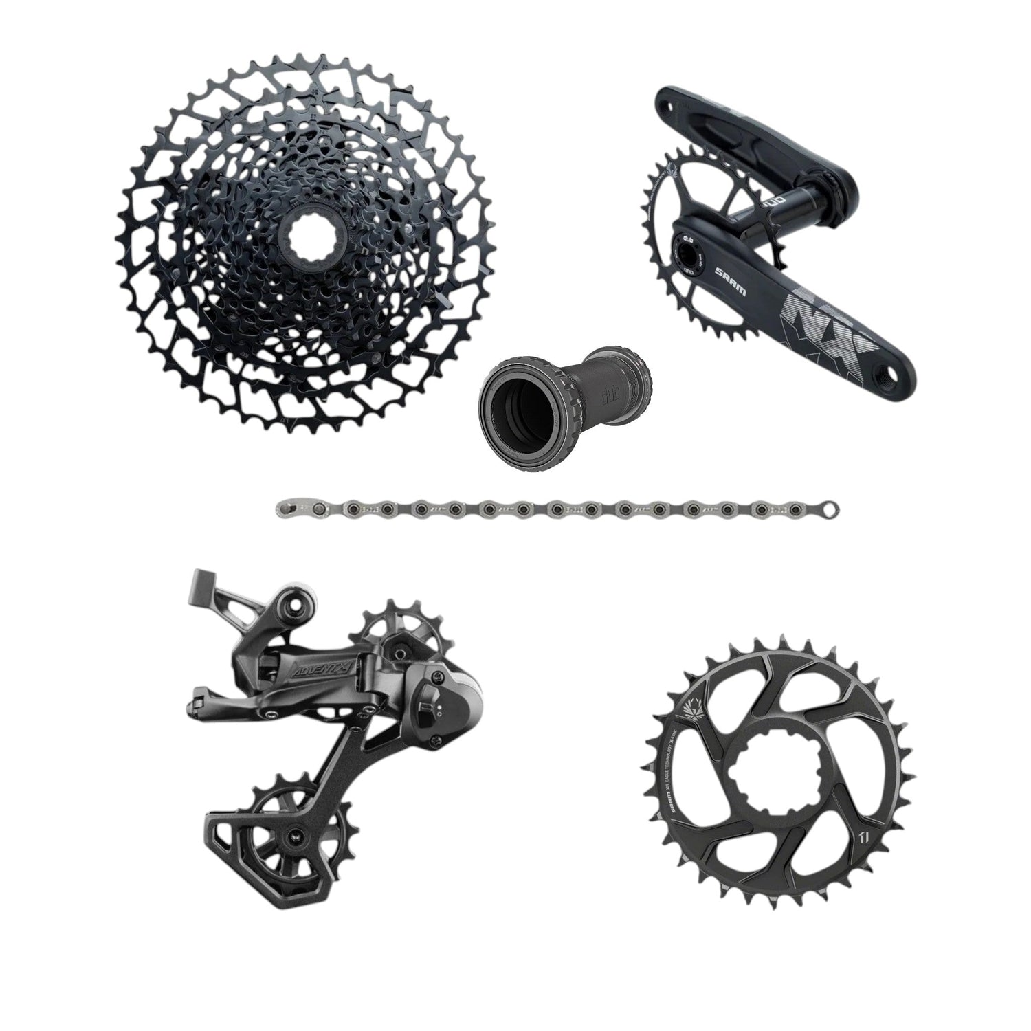 Transmisión/ Cassettes/ Cadenas/ BB/ Platos/ Desviadores