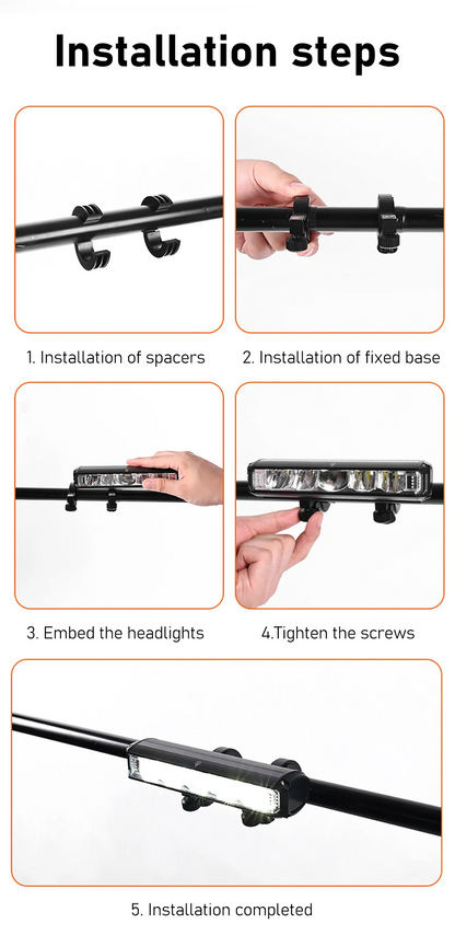 Luz Delantera para Bicicleta 2600 Lúmenes, LED Recargable USB, Impermeable, Luz Frontal para Ciclismo Nocturno MTB