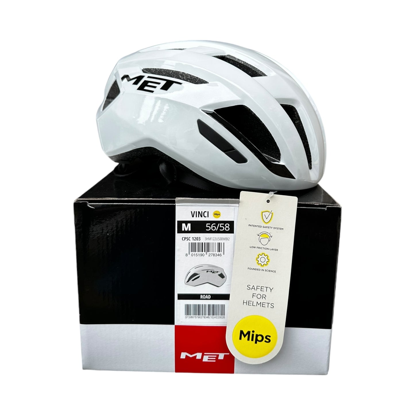 Casco MET Vinci MIPS - Blanco/Plata Mate, M | Máximo Rendimiento y Seguridad