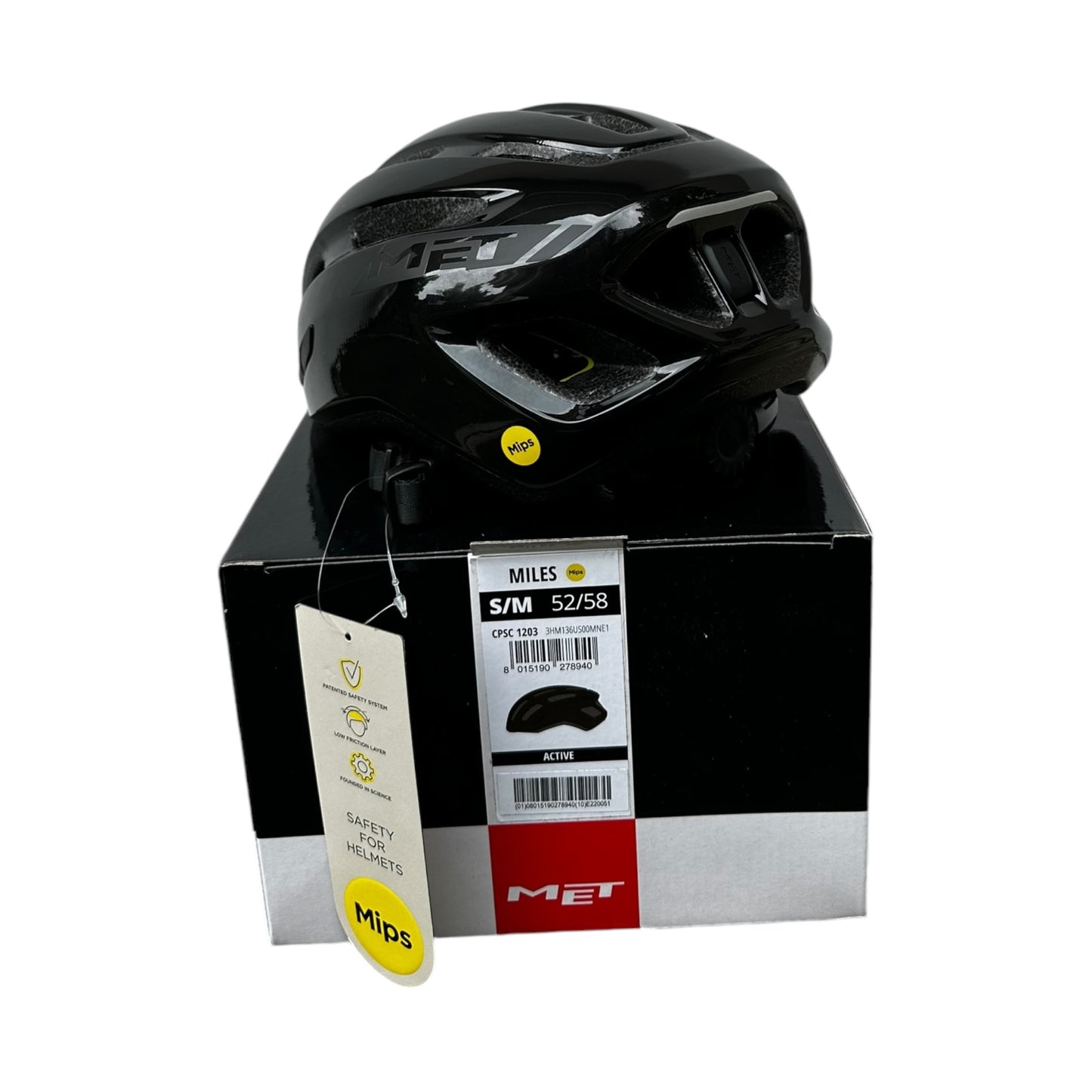 Casco MET Miles MIPS - Negro Brillante, Talla S/M | Seguridad y Confort