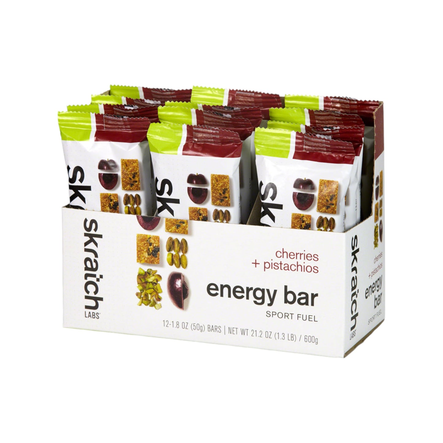 Barrita energética Skratch Labs Sport Fuel, sabor cereza y pistacho