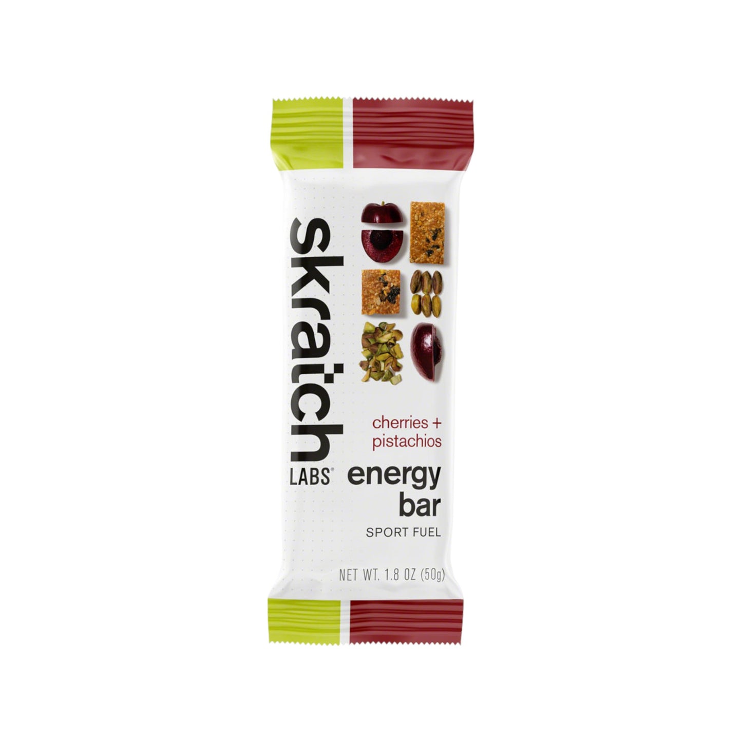 Barrita energética Skratch Labs Sport Fuel, sabor cereza y pistacho