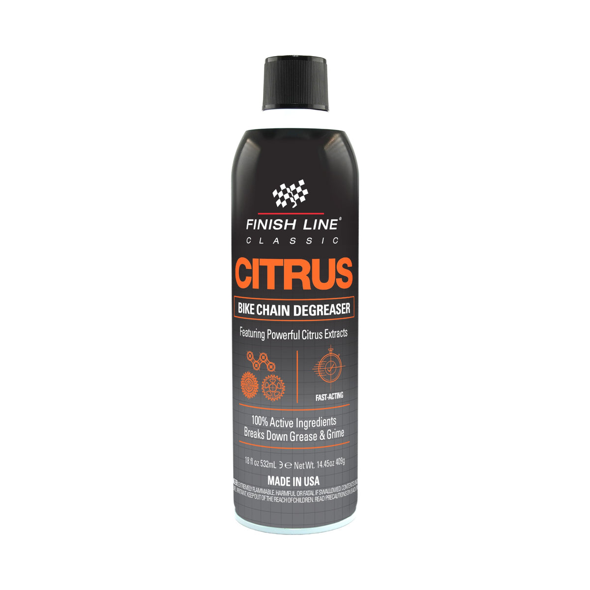 Desengrasante Finish Line Citrus 18 oz Aerosol – Para Transmisión de Bicicleta