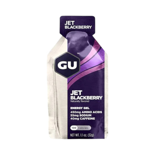 GU Energy Gel Jet Blackberry 40 mg Cafeína | Gel Energético Vegano sin Gluten