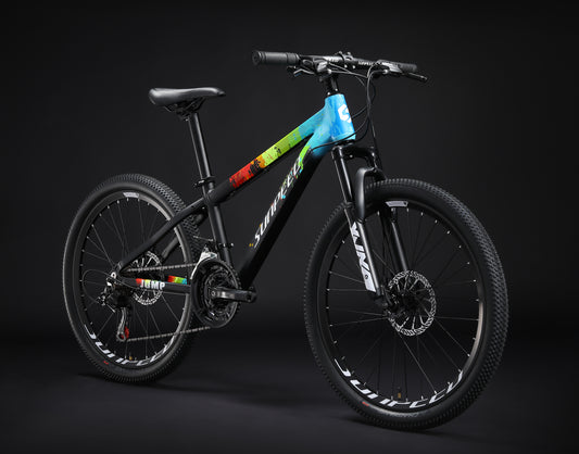 Bicicleta Sunpeed Jump Aro 24 – Aluminio, Frenos de Disco, 7 Velocidades para Niños (9 a 12 años)- Negro