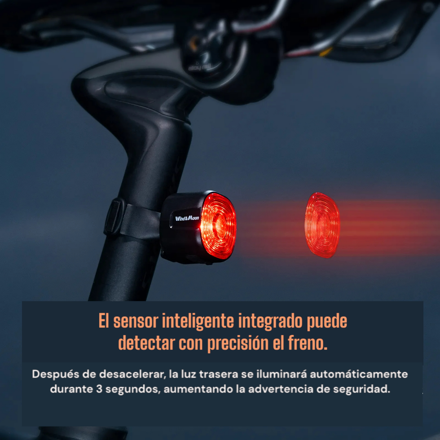 Luz trasera para bicicleta Wind&Moon con sensor de freno inteliegente